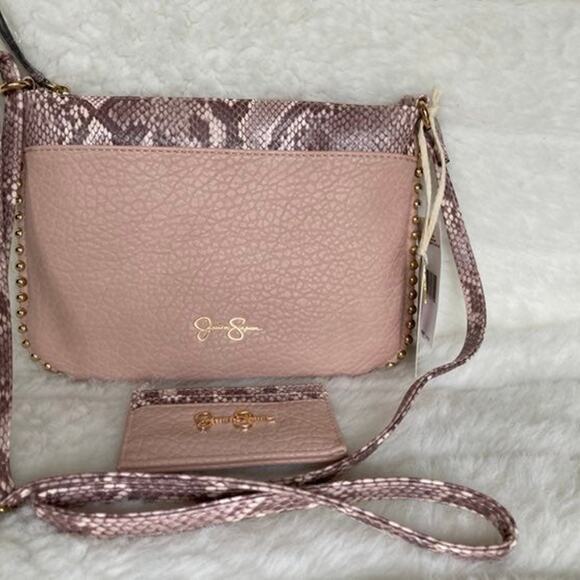 Brand New JESSICA SIMPSON2 PCs GIFT SET In Soft BLUSH Crossbody Purse Very Cute! - Picture 3 of 8